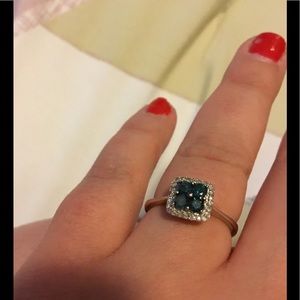 Blue diamond ring